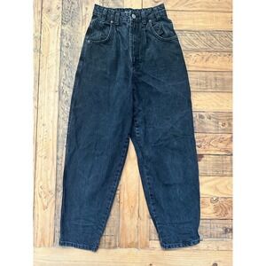 #17 Zara Jeans Black High Rise Balloon Pleated, Size: 0
